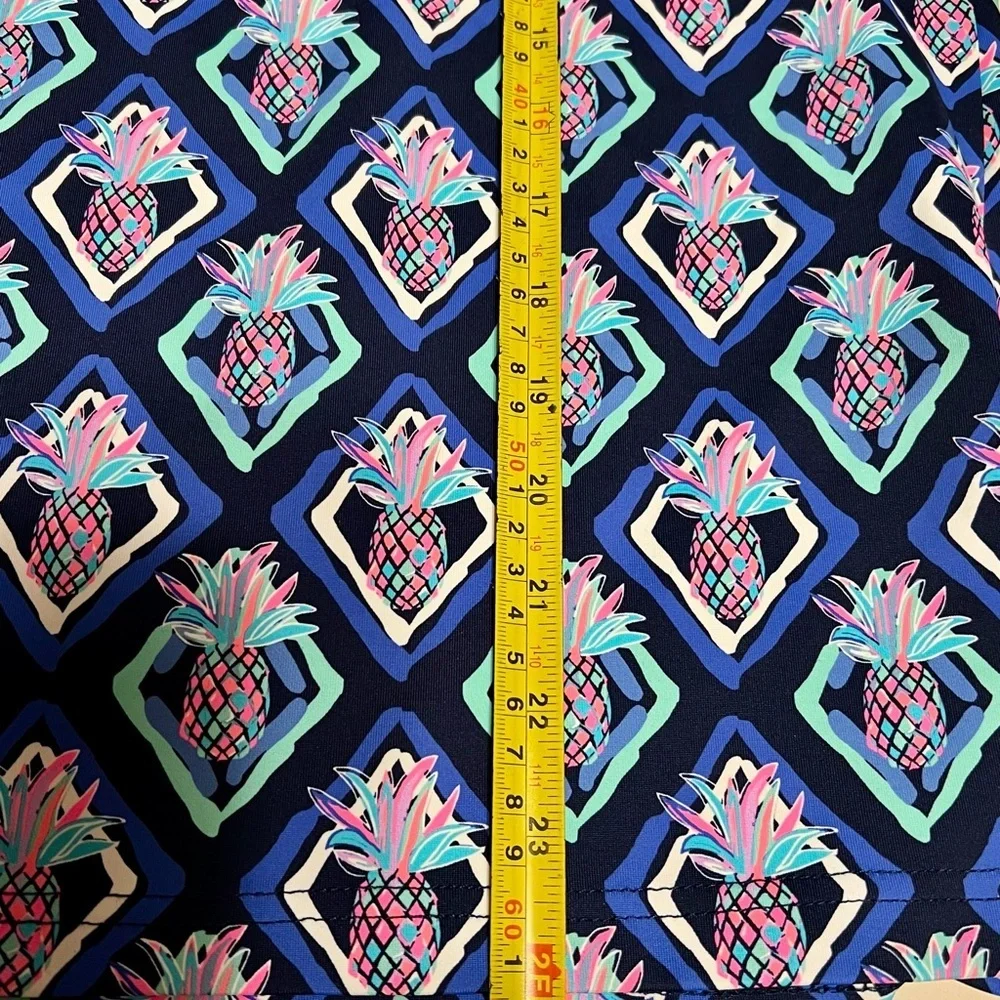 Lulu-B Pineapple Print Sleeveless Quarter-Zip Top UPF 50 Cooling Fabric L NWT lg - Picture 5 of 11